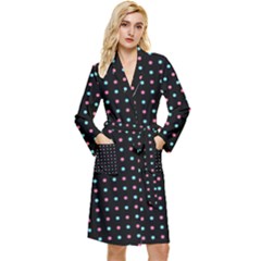 Pattern Dots Dot Seamless Long Sleeve Velvet Robe