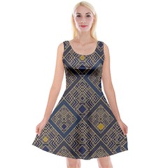 Pattern Seamless Antique Luxury Reversible Velvet Sleeveless Dress