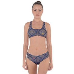 Pattern Seamless Antique Luxury Criss Cross Bikini Set