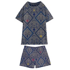 Pattern Seamless Antique Luxury Kids  Swim T-shirt And Shorts Set