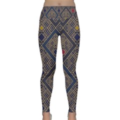 Pattern Seamless Antique Luxury Lightweight Velour Classic Yoga Leggings