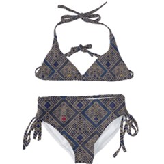 Pattern Seamless Antique Luxury Kids  Classic Bikini Set