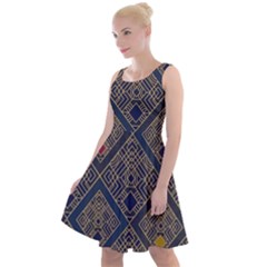 Pattern Seamless Antique Luxury Knee Length Skater Dress