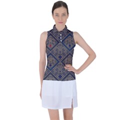 Pattern Seamless Antique Luxury Women s Sleeveless Polo T-shirt