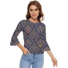 Pattern Seamless Antique Luxury Bell Sleeve Top