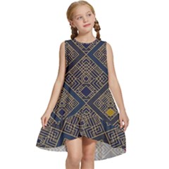 Pattern Seamless Antique Luxury Kids  Frill Swing Dress