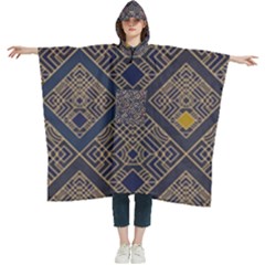 Pattern Seamless Antique Luxury Women s Hooded Rain Ponchos