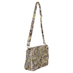 Marble Texture Pattern Seamless Shoulder Bag With Back Zipper