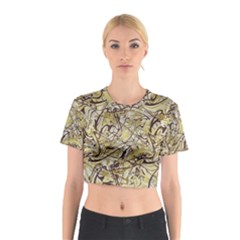 Marble Texture Pattern Seamless Cotton Crop Top