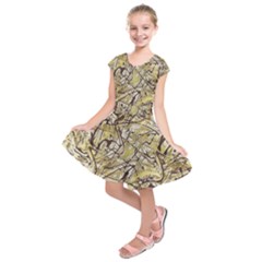 Marble Texture Pattern Seamless Kids  Short Sleeve Dress