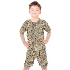 Marble Texture Pattern Seamless Kids  T-shirt And Shorts Set