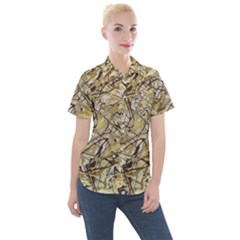 Marble Texture Pattern Seamless Women s Short Sleeve Pocket Shirt