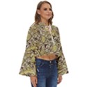 Marble Texture Pattern Seamless Boho Long Bell Sleeve Top View3