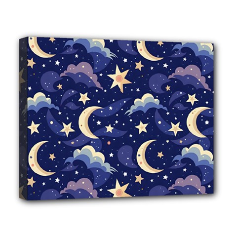 Night Moon Seamless Deluxe Canvas 20  X 16  (stretched)