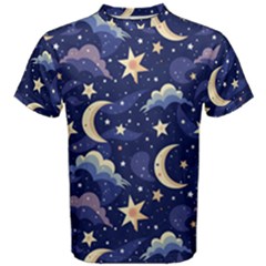 Night Moon Seamless Men s Cotton T-shirt