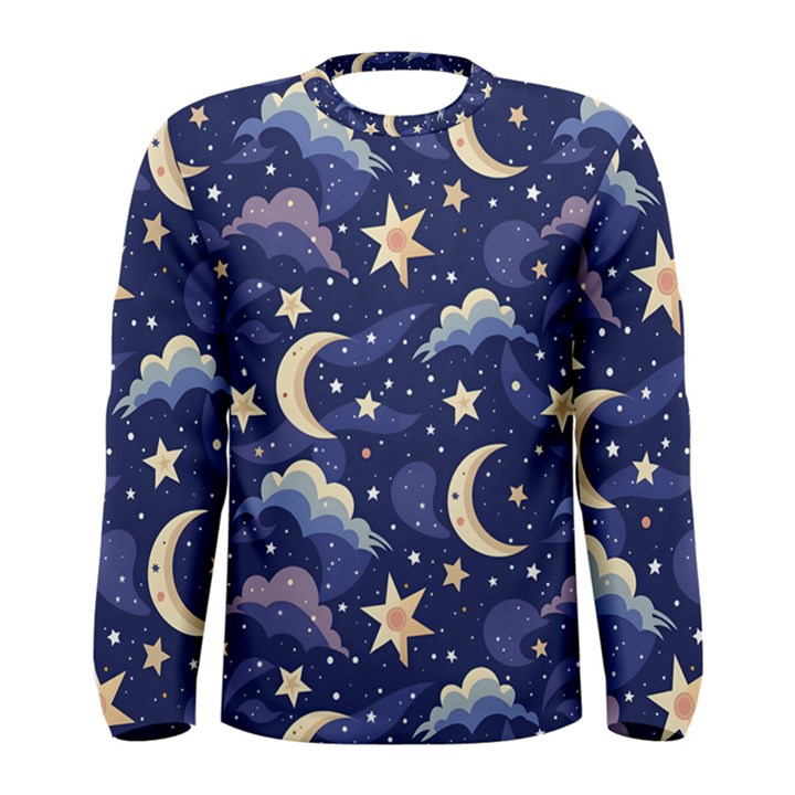 Night Moon Seamless Men s Long Sleeve T-Shirt