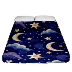 Night Moon Seamless Fitted Sheet (king Size)