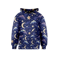 Night Moon Seamless Kids  Pullover Hoodie