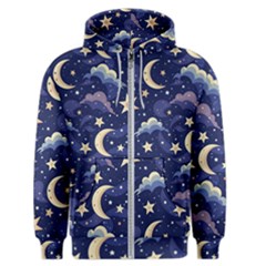 Night Moon Seamless Men s Zipper Hoodie