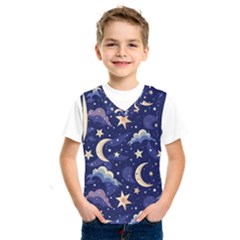 Night Moon Seamless Kids  Basketball Tank Top