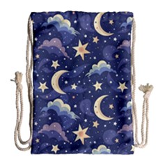 Night Moon Seamless Drawstring Bag (large)