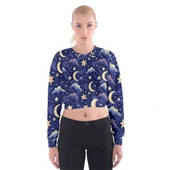 Night Moon Seamless Cropped Sweatshirt