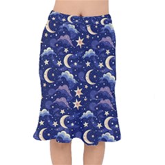 Night Moon Seamless Short Mermaid Skirt