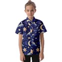 Night Moon Seamless Kids  Short Sleeve Shirt View1