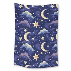 Night Moon Seamless Large Tapestry