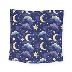 Night Moon Seamless Square Tapestry (small)