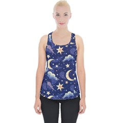 Night Moon Seamless Piece Up Tank Top