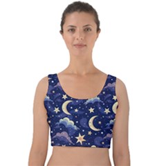 Night Moon Seamless Velvet Crop Top