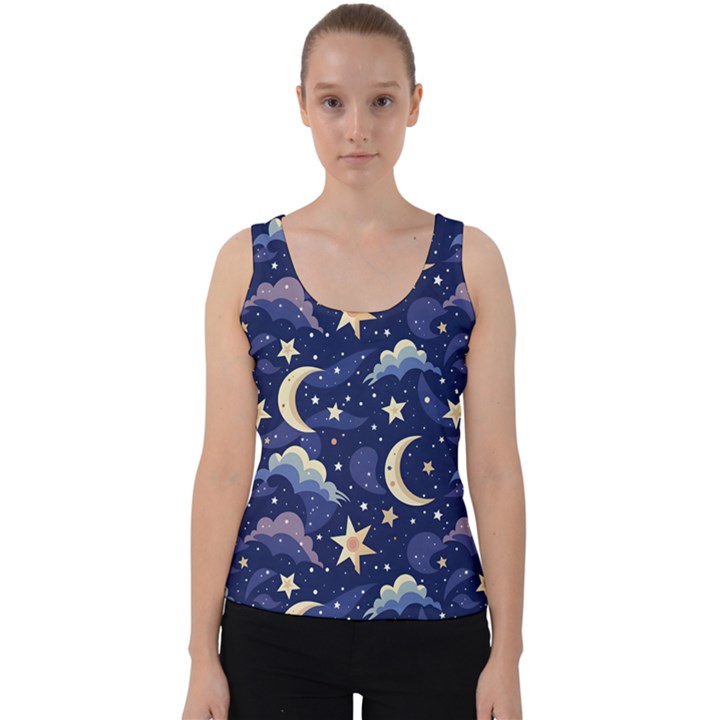 Night Moon Seamless Velvet Tank Top