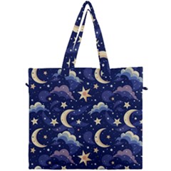 Night Moon Seamless Canvas Travel Bag