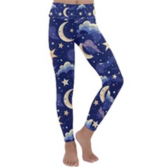 Night Moon Seamless Kids  Lightweight Velour Classic Yoga Leggings