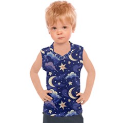 Night Moon Seamless Kids  Sport Tank Top