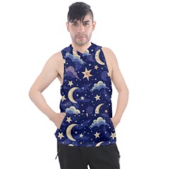 Night Moon Seamless Men s Sleeveless Hoodie