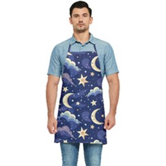 Night Moon Seamless Kitchen Apron