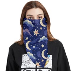 Night Moon Seamless Face Covering Bandana (triangle) by Maspions