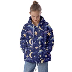 Night Moon Seamless Kids  Oversized Hoodie