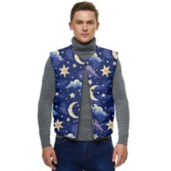 Night Moon Seamless Men s Button Up Puffer Vest	