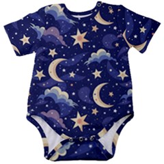 Night Moon Seamless Baby Short Sleeve Bodysuit