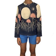 Flowers Space Kids  Long Sleeve Swimwear