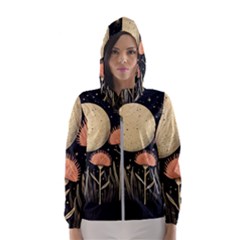 Flowers Space Women s Hooded Windbreaker