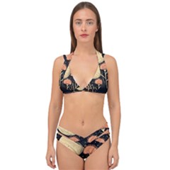 Flowers Space Double Strap Halter Bikini Set