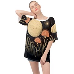 Flowers Space Oversized Chiffon Top