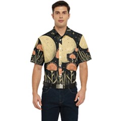 Flowers Space Men s Short Sleeve Pocket Shirt 