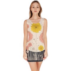 Space Flowers Universe Galaxy Bodycon Dress