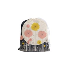 Space Flowers Universe Galaxy Drawstring Pouch (small)