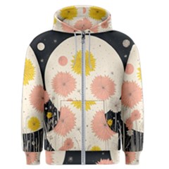 Space Flowers Universe Galaxy Men s Zipper Hoodie